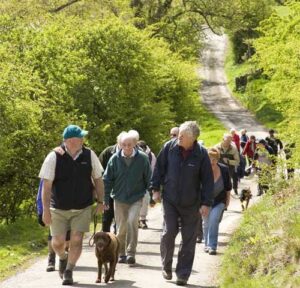 Guided-walk-in-the-North-Yo Pictures of walkers with guide from North York Moors park Authority