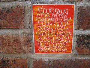 Pip Hall worked with poet Jacob Polley to create water-related poetry designs.