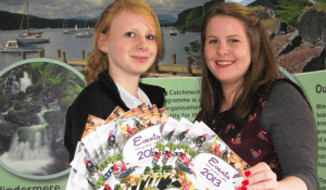 Lake District National Park staff Natalie Bateman and Courtney Alderson showcasing Events and guided walks 2013.